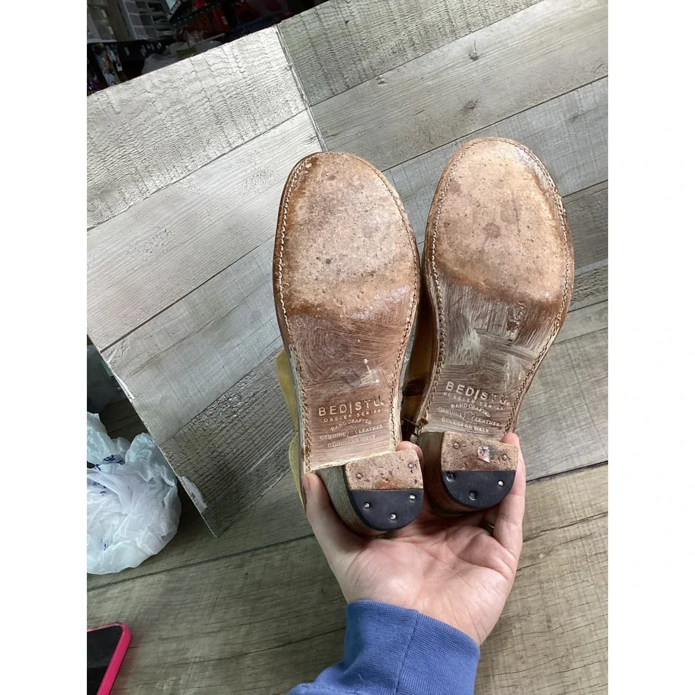 Bed Stu Cobbler Series Tan Leather Distressed Ankle Boots Women 10 Handcrafted